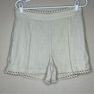 Express NWT High Waisted Linen-Blend Eyelet Trim‎ Shorts Size 8